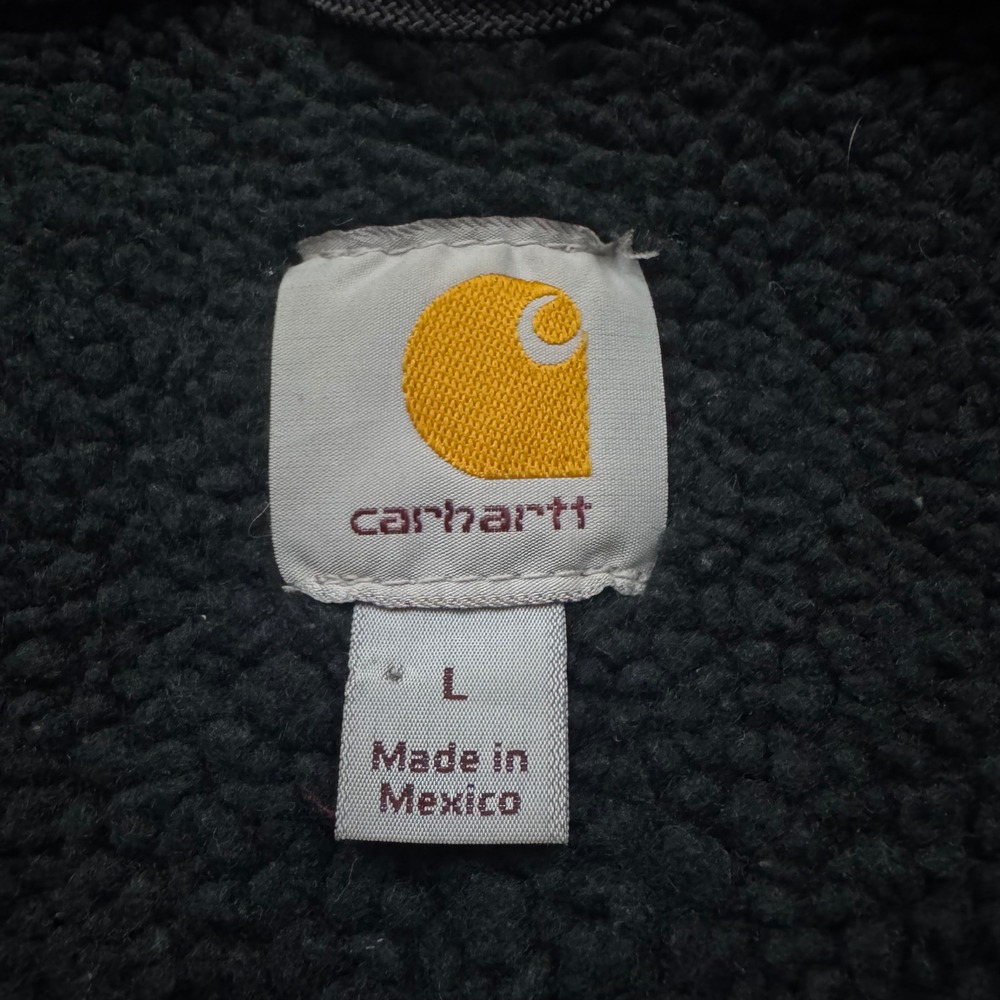 Carhartt Sherpa Lined Hooded Jacket J141 PRT Distressed Faded Grunge Large - Picture 6 of 15